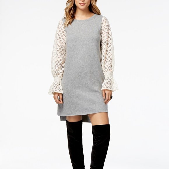 Kensie Dresses & Skirts - Kensie Lace-Contrast Sweater Dress